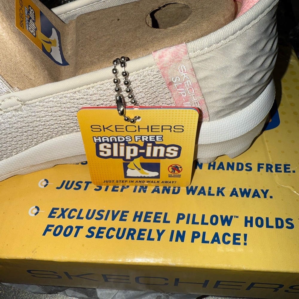 Skechers Kids Slip-Ins - Cream and Pink Sneakers